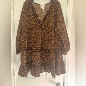 Women's Paisley Vine Leopard Print Dress